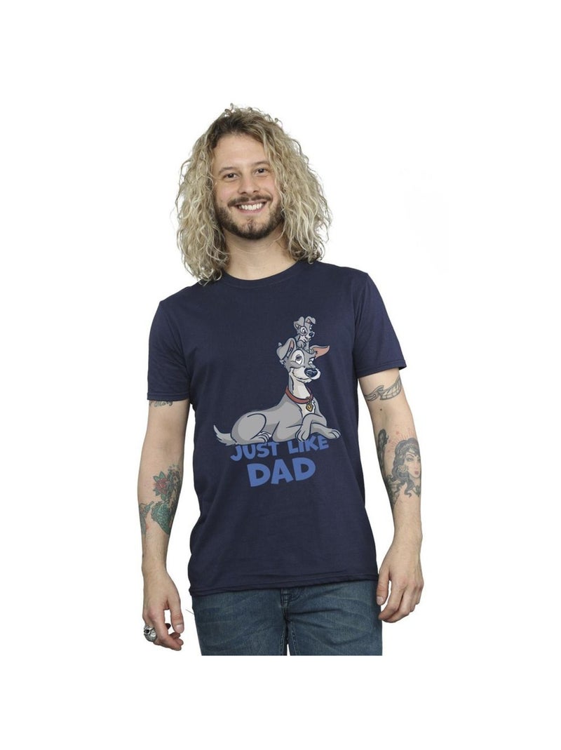 Disney - T-shirt LADY AND THE TRAMP JUST LIKE DAD Bleu marine - Kiabi