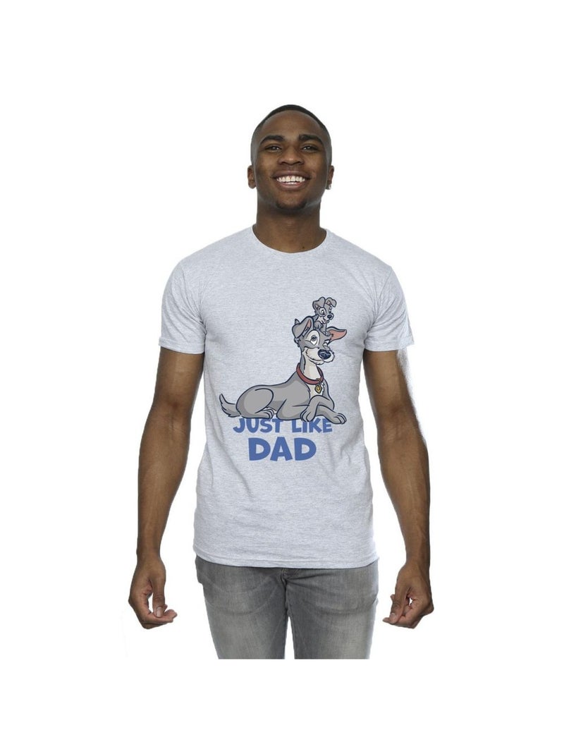 Disney - T-shirt LADY AND THE TRAMP JUST LIKE DAD Gris chiné - Kiabi