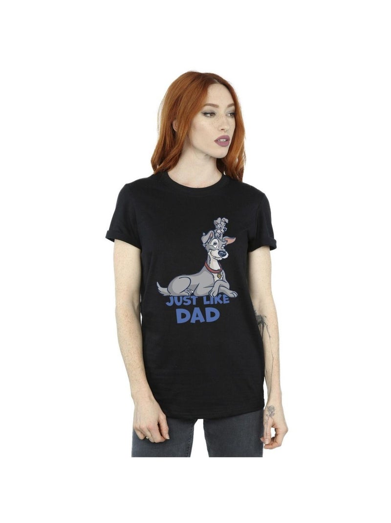 Disney - T-shirt LADY AND THE TRAMP JUST LIKE DAD Noir - Kiabi