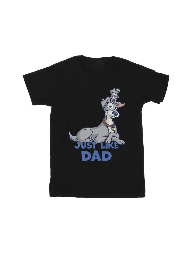 Disney - T-shirt LADY AND THE TRAMP JUST LIKE DAD Noir - Kiabi