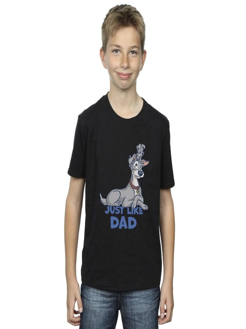 Disney - T-shirt LADY AND THE TRAMP JUST LIKE DAD Noir - Kiabi