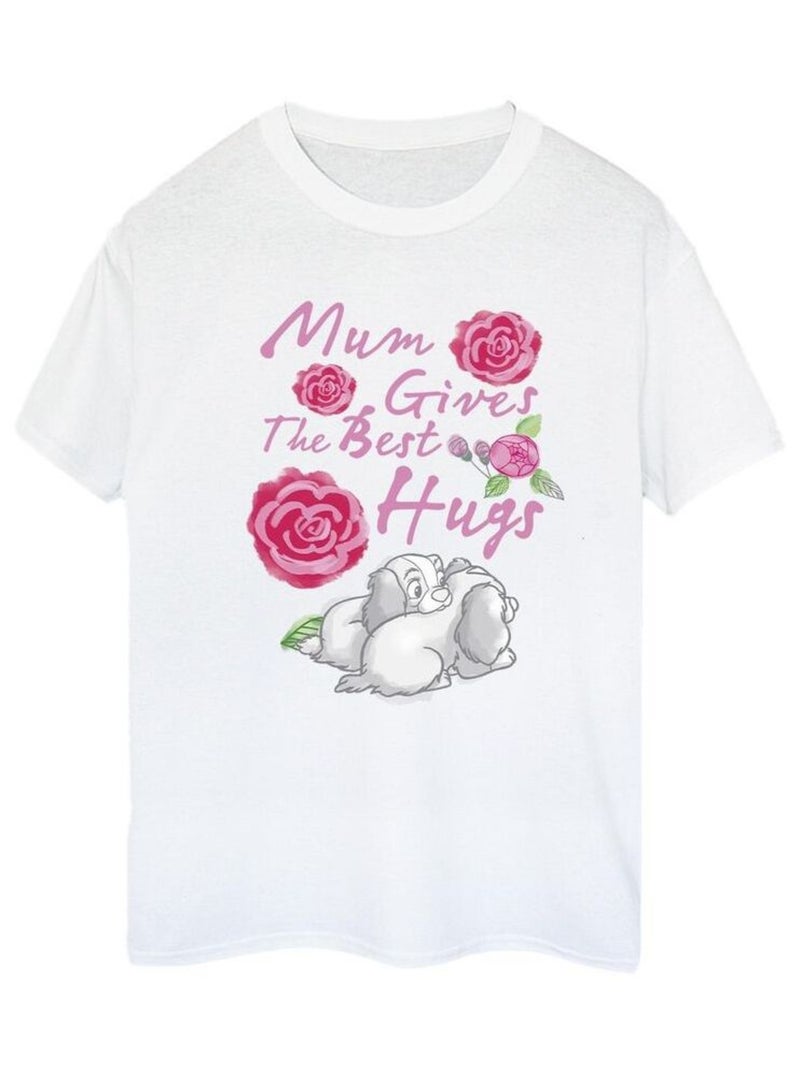 Disney - T-shirt LADY AND THE TRAMP MUM HUGS Blanc - Kiabi