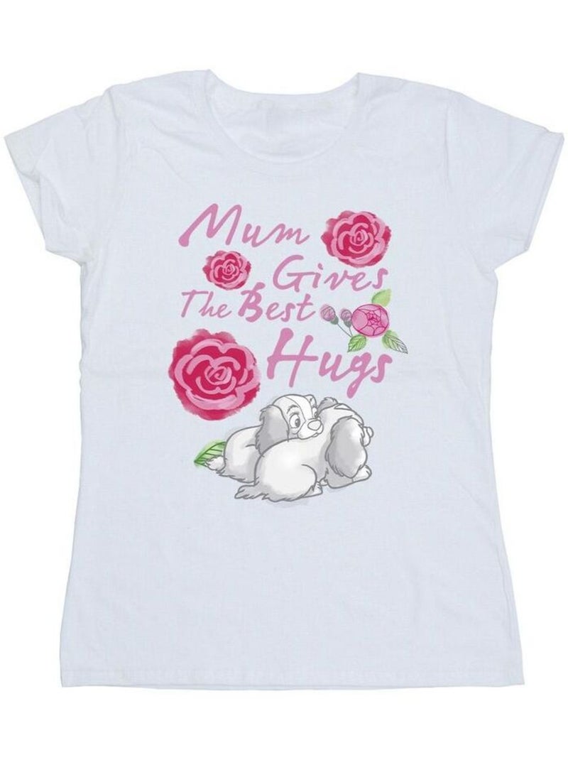 Disney - T-shirt LADY AND THE TRAMP MUM HUGS Blanc - Kiabi