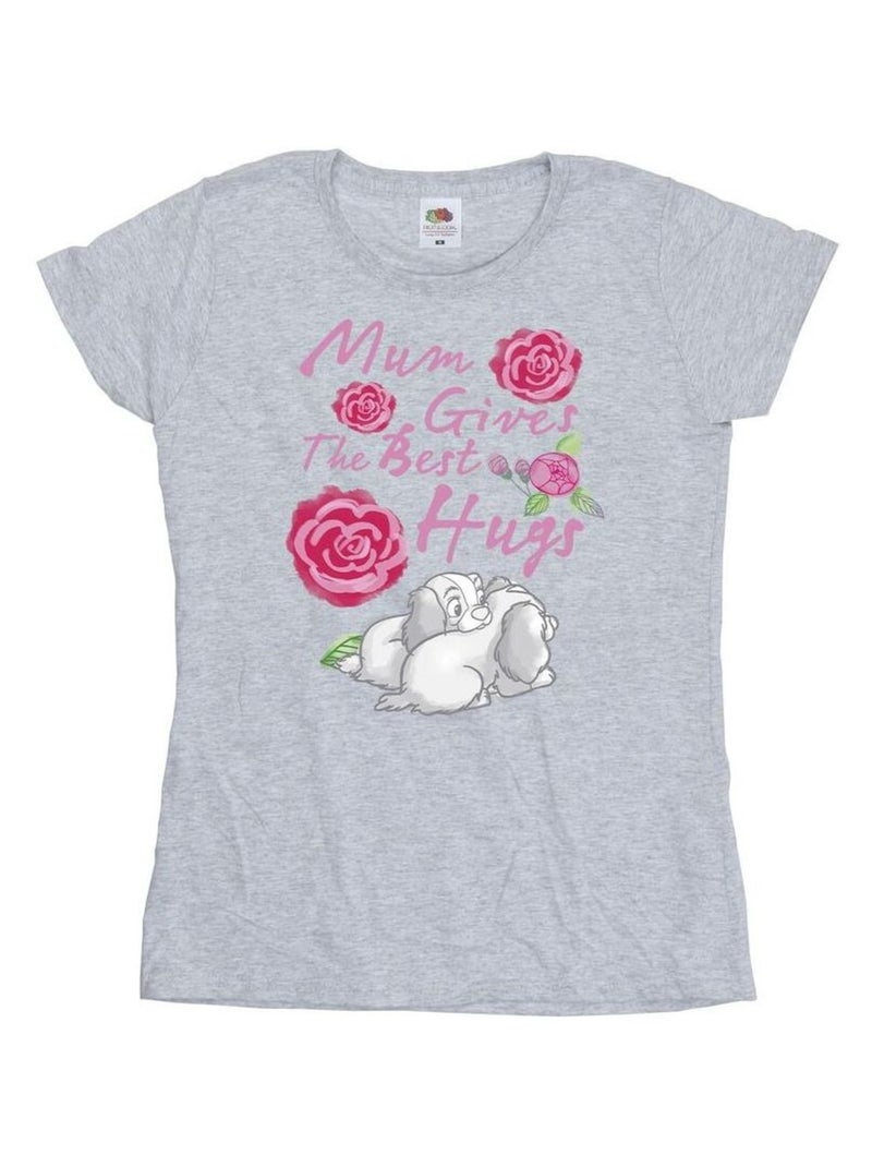 Disney - T-shirt LADY AND THE TRAMP MUM HUGS Gris chiné - Kiabi
