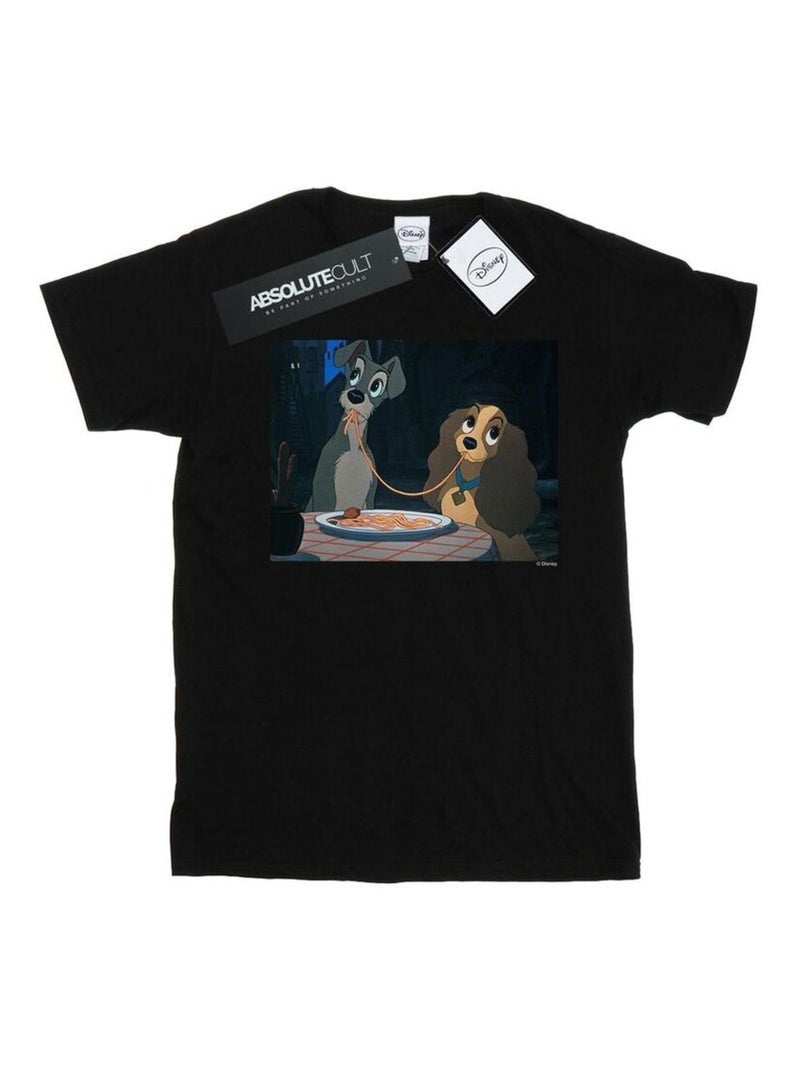 Disney - T-shirt LADY AND THE TRAMP SPAGHETTI SLURP Noir - Kiabi