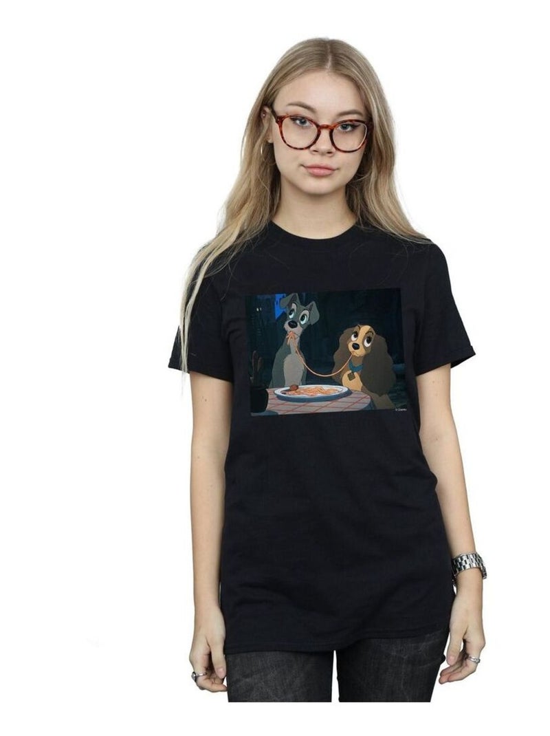Disney - T-shirt LADY AND THE TRAMP SPAGHETTI SLURP Noir - Kiabi