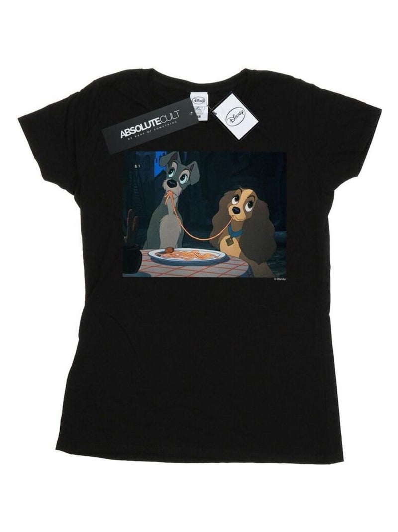 Disney - T-shirt LADY AND THE TRAMP SPAGHETTI SLURP Noir - Kiabi