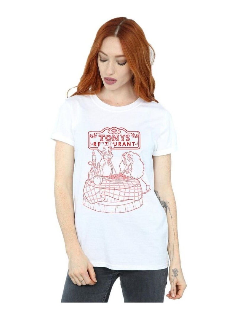 Disney - T-shirt LADY AND THE TRAMP THAT'S AMORE Blanc - Kiabi