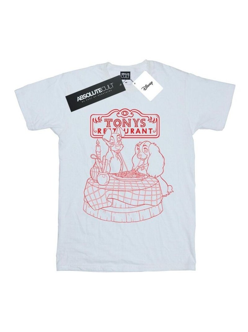 Disney - T-shirt LADY AND THE TRAMP THAT'S AMORE Blanc - Kiabi