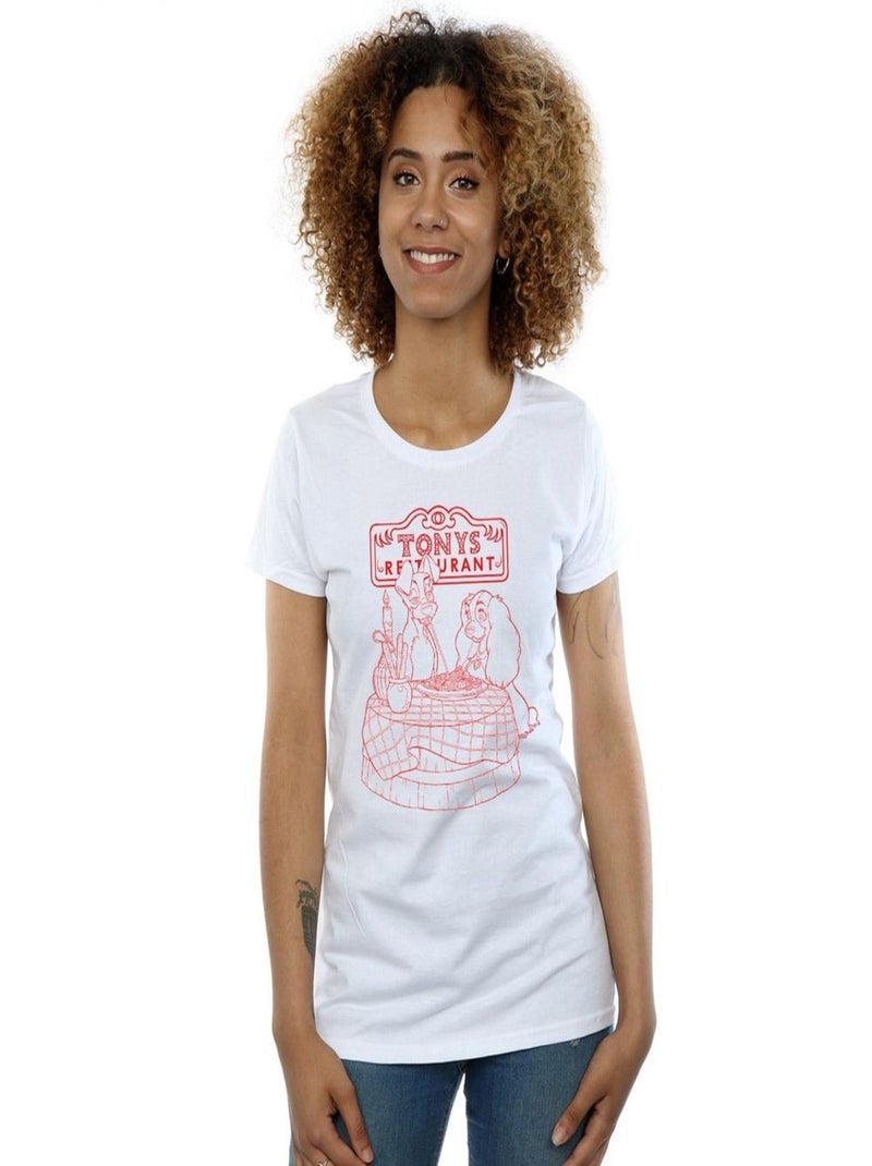 Disney - T-shirt LADY AND THE TRAMP THAT'S AMORE Blanc - Kiabi