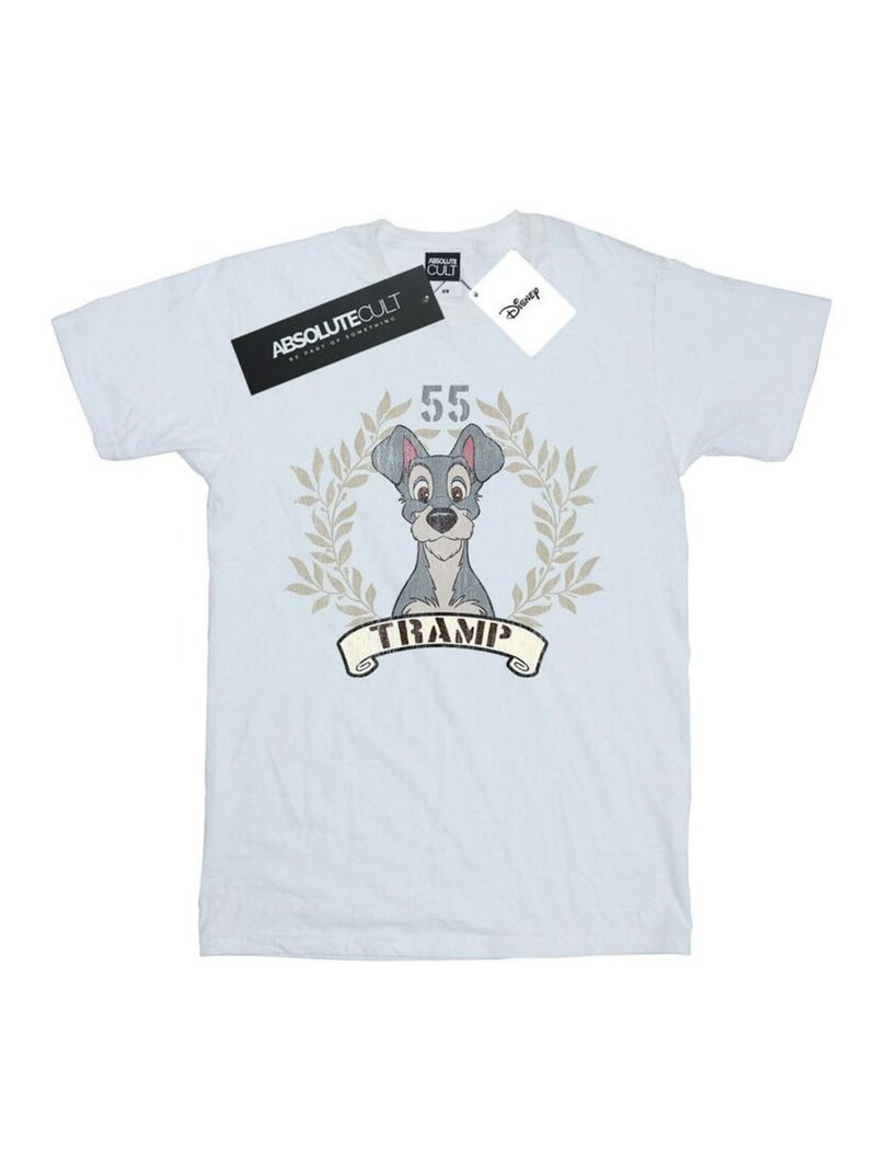 Disney - T-shirt LADY AND THE TRAMP TRAMP SINCE Blanc - Kiabi