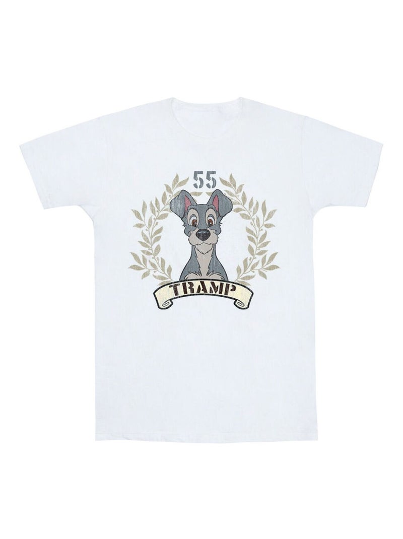 Disney - T-shirt LADY AND THE TRAMP TRAMP SINCE Blanc - Kiabi