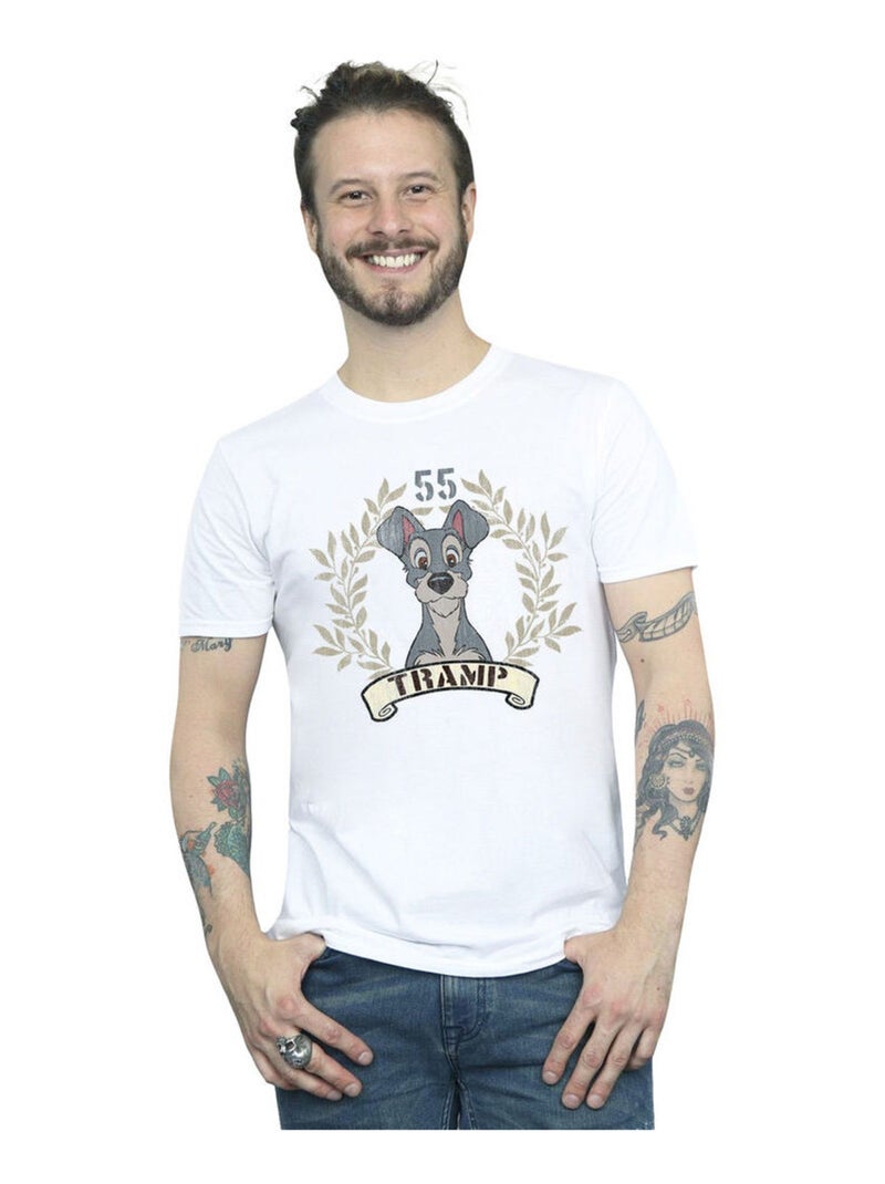 Disney - T-shirt LADY AND THE TRAMP TRAMP SINCE Blanc - Kiabi