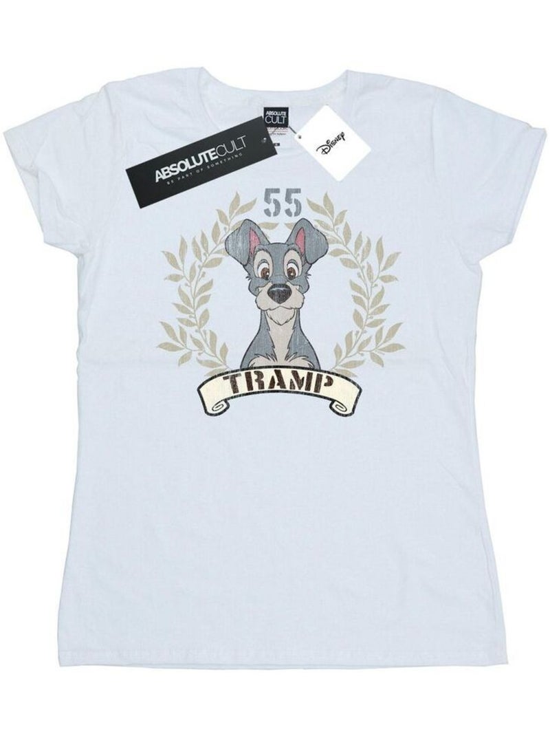 Disney - T-shirt LADY AND THE TRAMP TRAMP SINCE Blanc - Kiabi