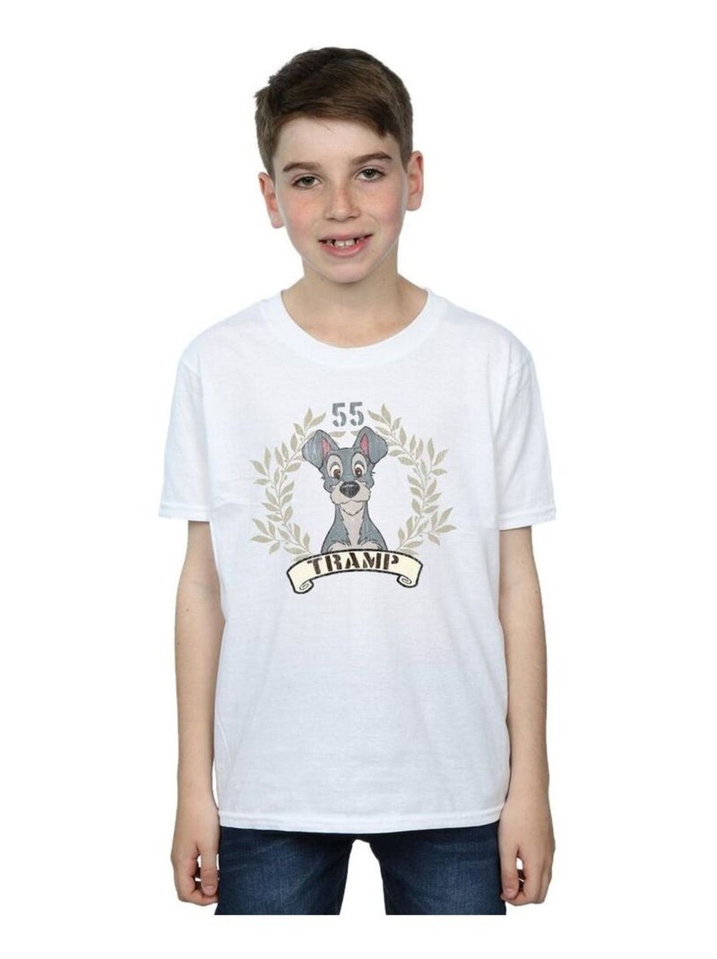 Disney - T-shirt LADY AND THE TRAMP TRAMP SINCE Blanc - Kiabi