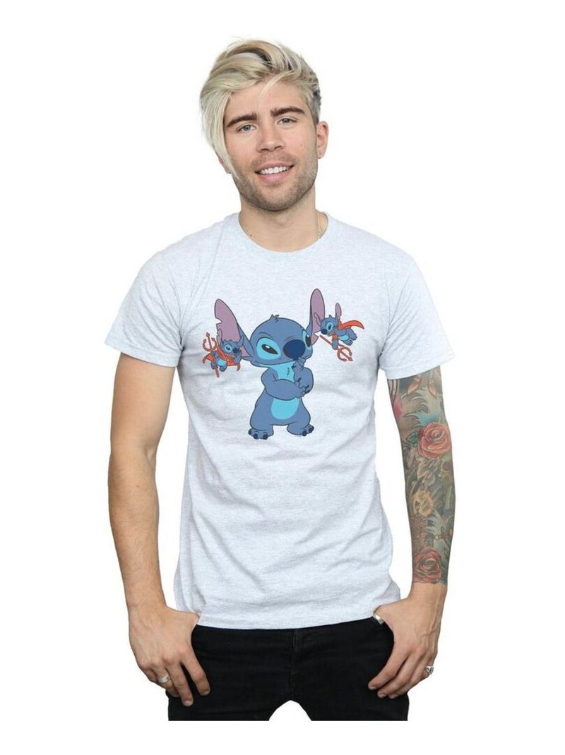 Disney - T-shirt LÇaTLE DEVILS Gris chiné - Kiabi