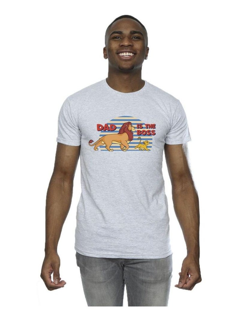 Disney - T-shirt Le Roi Lion DAD BOSS Gris chiné - Kiabi