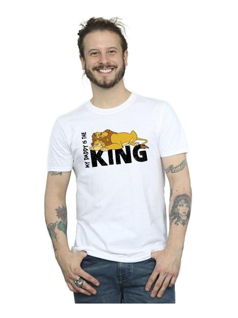 Disney - T-shirt Le Roi Lion DADDY IS KING Blanc - Kiabi
