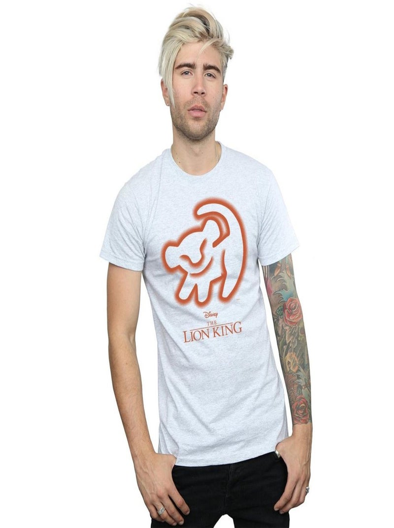 Disney - T-shirt Le Roi Lion Gris chiné - Kiabi
