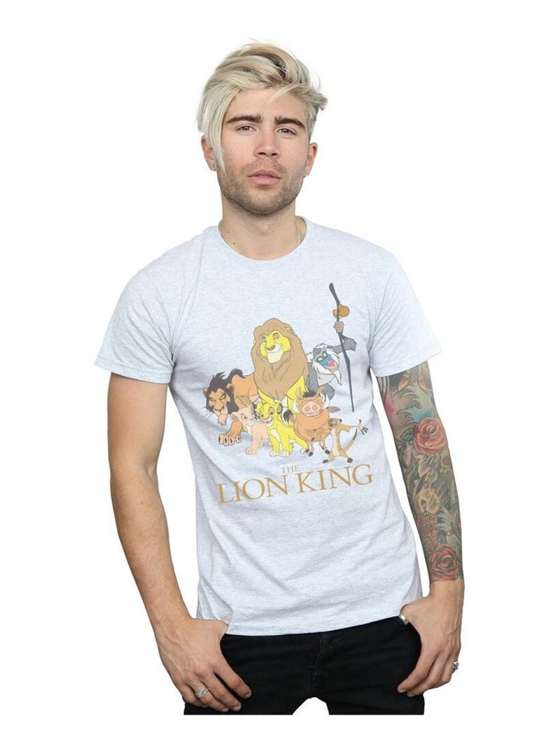 Disney - T-shirt Le Roi Lion Gris chiné - Kiabi
