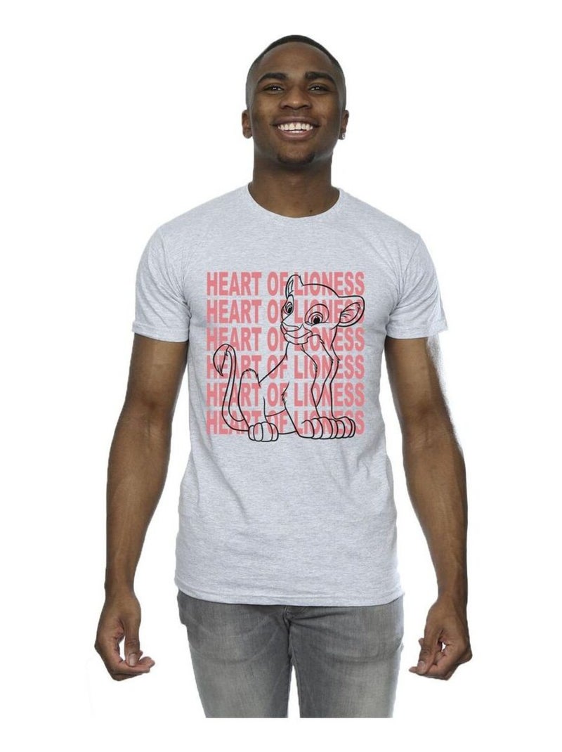 Disney - T-shirt Le Roi Lion HEART OF A LIONESS Gris chiné - Kiabi