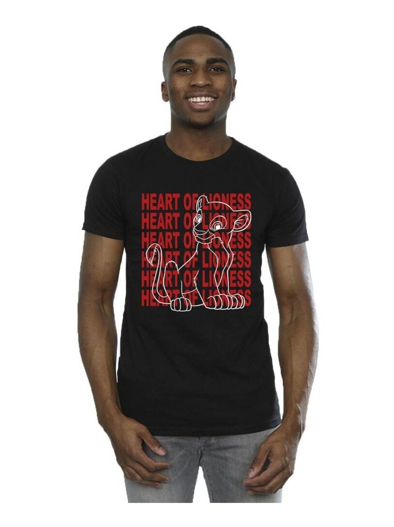 Disney - T-shirt Le Roi Lion HEART OF A LIONESS Noir - Kiabi
