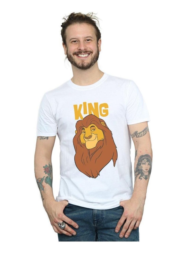 Disney - T-shirt Le Roi Lion MUFASA KING Blanc - Kiabi