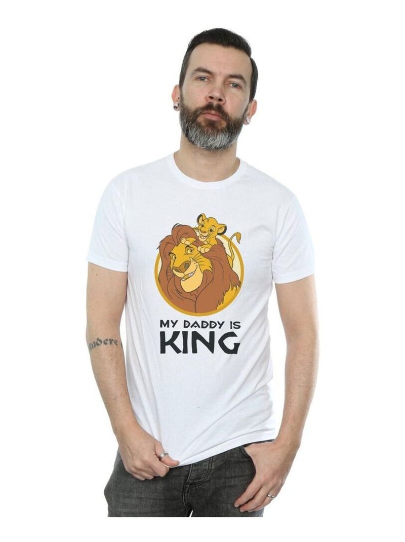 Disney - T-shirt Le Roi Lion MY DADDY IS KING Blanc - Kiabi