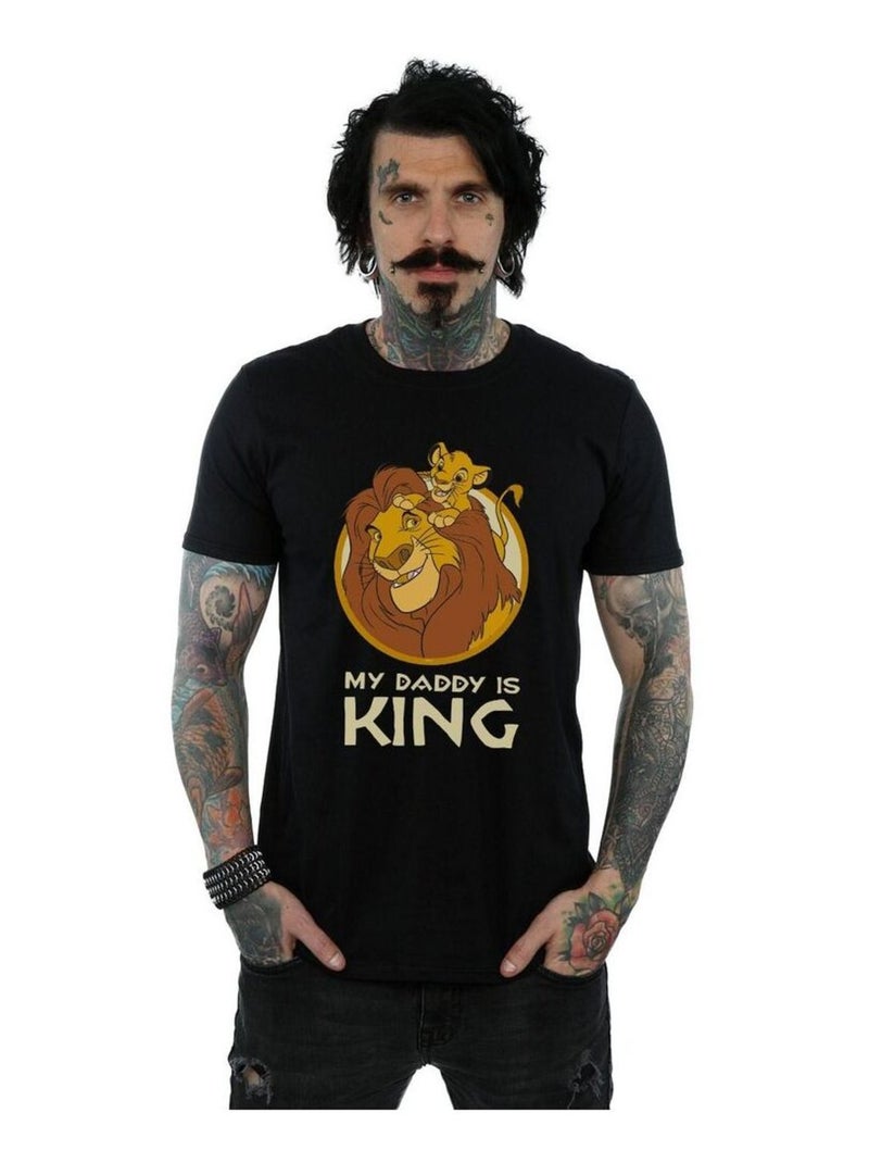 Disney - T-shirt Le Roi Lion MY DADDY IS KING Noir - Kiabi