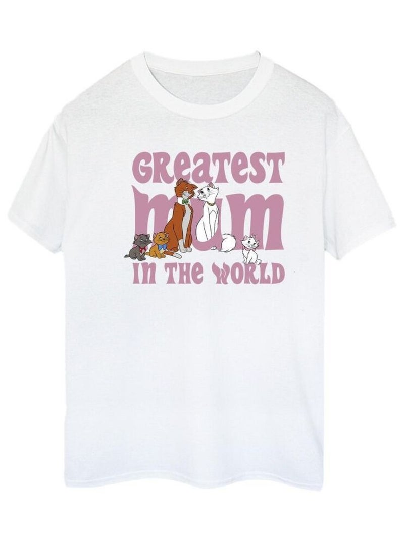 Disney - T-shirt Les Aristochats GREATEST MUM Blanc - Kiabi