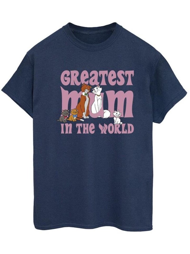 Disney - T-shirt Les Aristochats GREATEST MUM Bleu marine - Kiabi