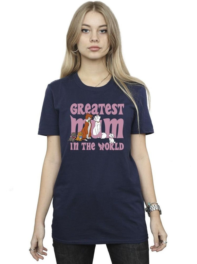 Disney - T-shirt Les Aristochats GREATEST MUM Bleu marine - Kiabi