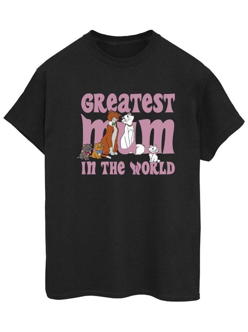Disney - T-shirt Les Aristochats GREATEST MUM Noir - Kiabi