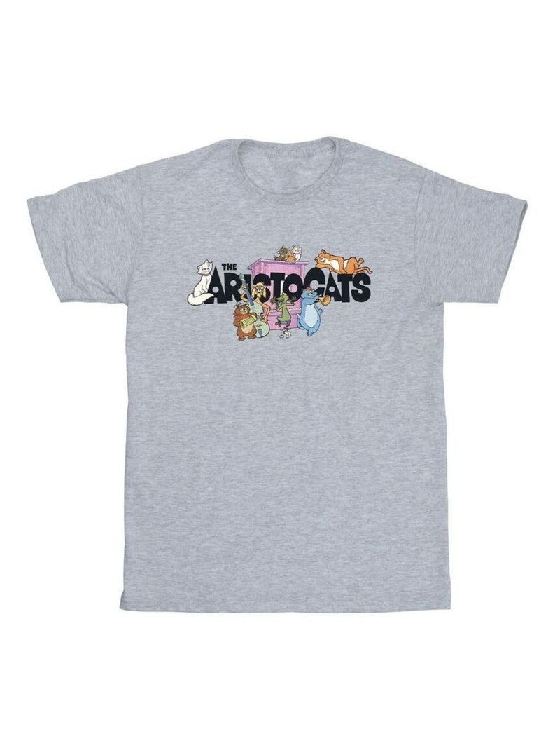 Disney - T-shirt Les Aristochats Gris chiné - Kiabi