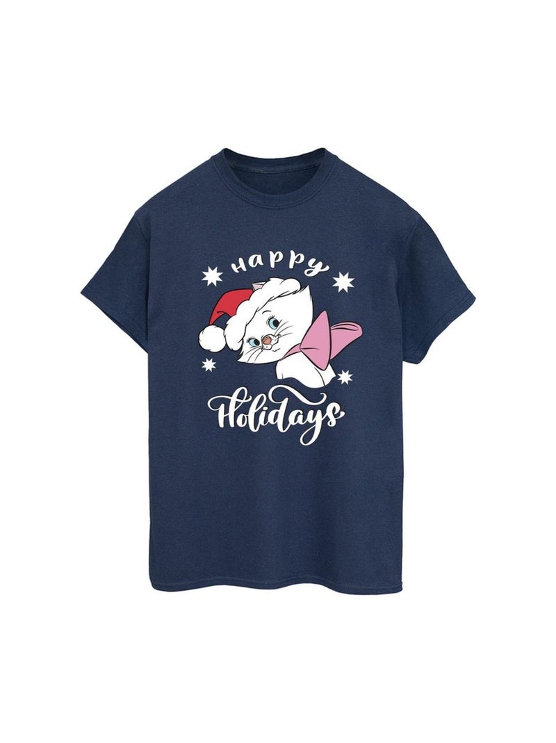Disney - T-shirt Les Aristochats HAPPY HOLIDAYS Bleu marine - Kiabi