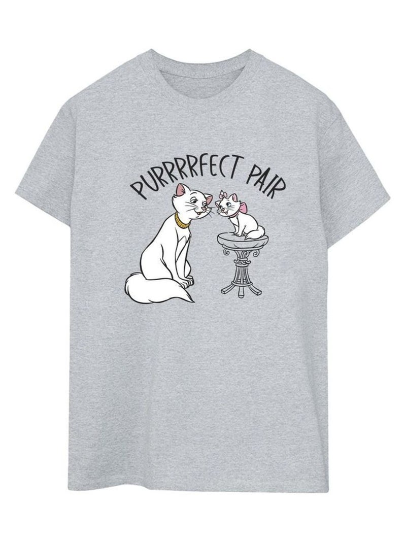 Disney - T-shirt Les Aristochats PURRFECT PAIR Gris chiné - Kiabi