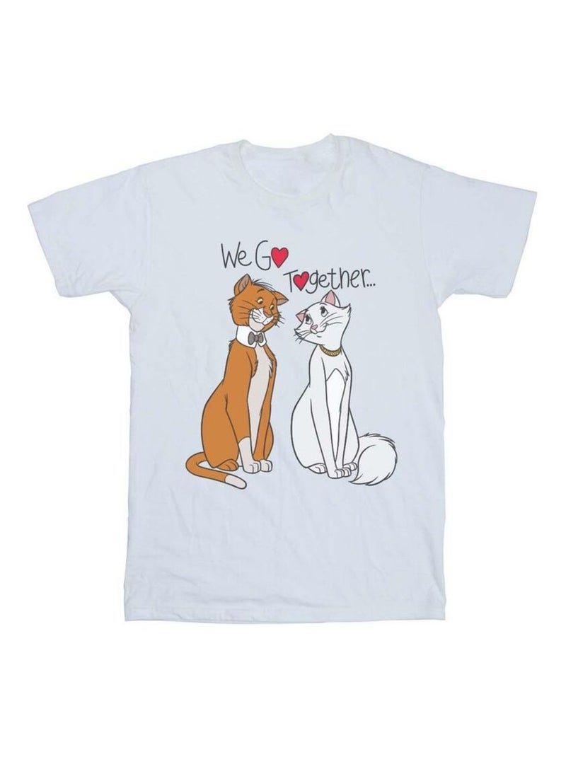 Disney - T-shirt Les Aristochats WE GO TOGETHER Blanc - Kiabi