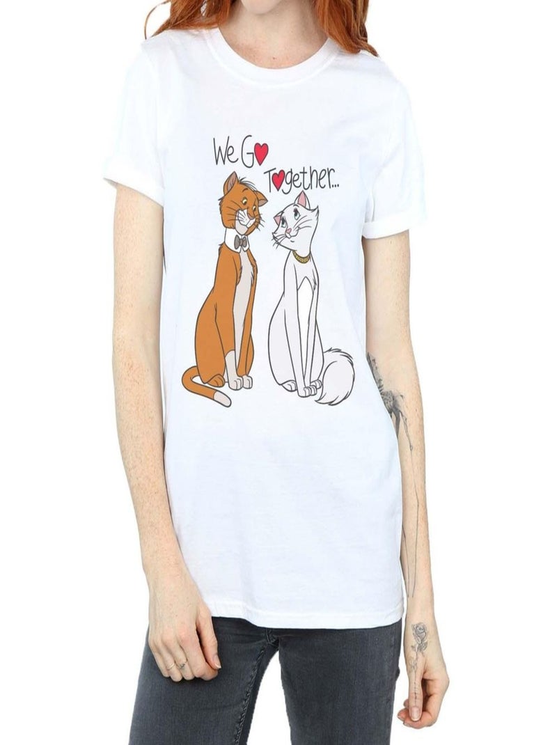 Disney - T-shirt Les Aristochats WE GO TOGETHER Blanc - Kiabi