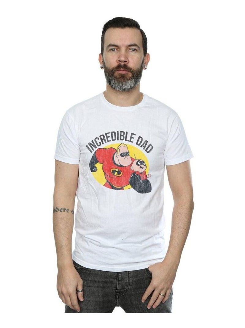 Disney - T-shirt Les Indestructibles INCREDIBLE DAD Blanc - Kiabi