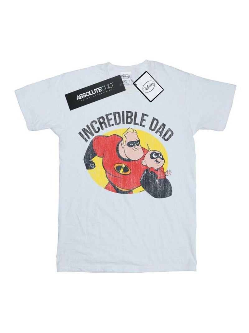 Disney - T-shirt Les Indestructibles INCREDIBLE DAD Blanc - Kiabi