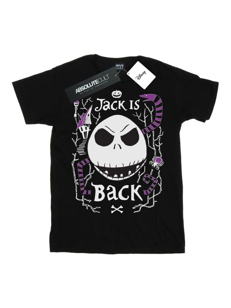 Disney - T-shirt L'Étrange Noël de monsieur Jack JACK IS BACK Noir - Kiabi