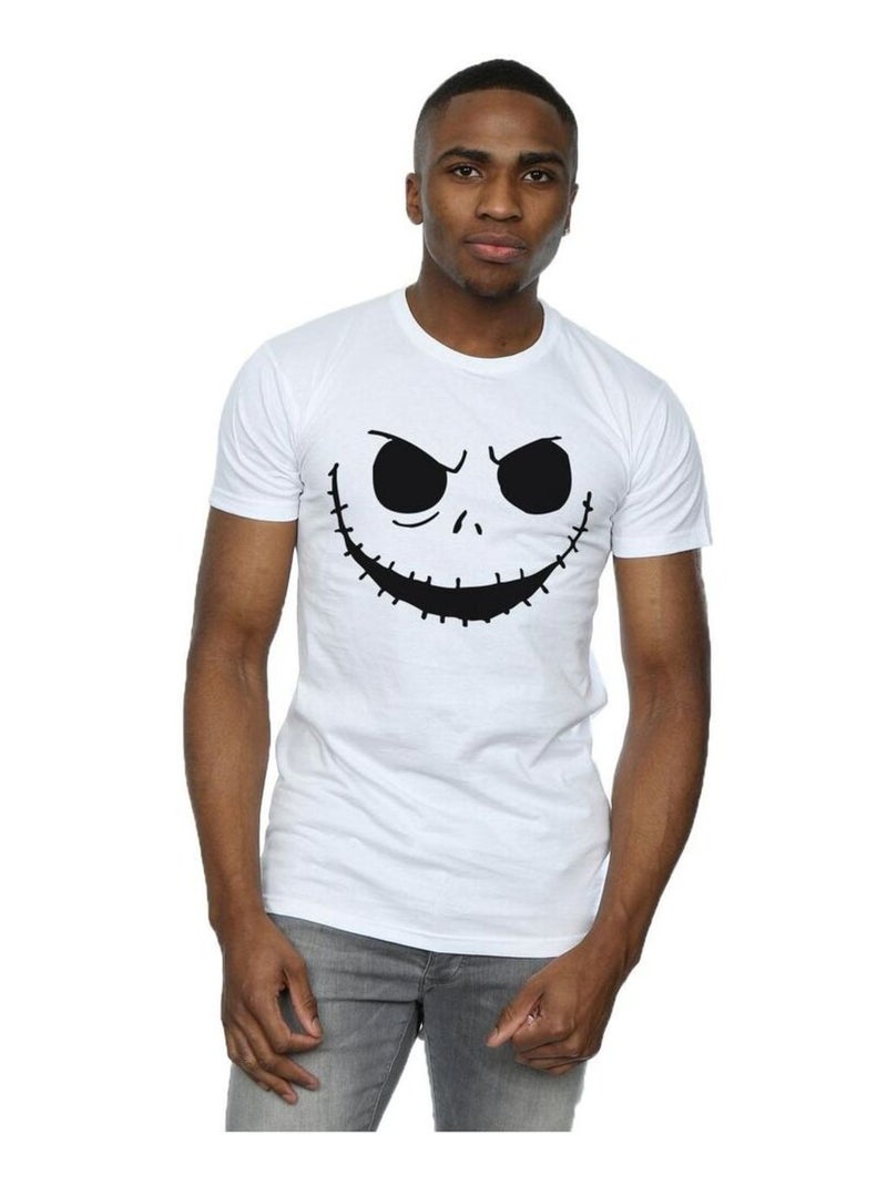 Disney - T-shirt L'Étrange Noël de monsieur Jack JACK'S FACE Blanc - Kiabi