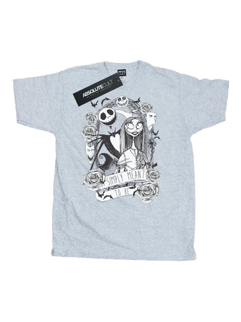 Disney - T-shirt L'Étrange Noël de monsieur Jack SIMPLY MEANT TO BE Gris chiné - Kiabi
