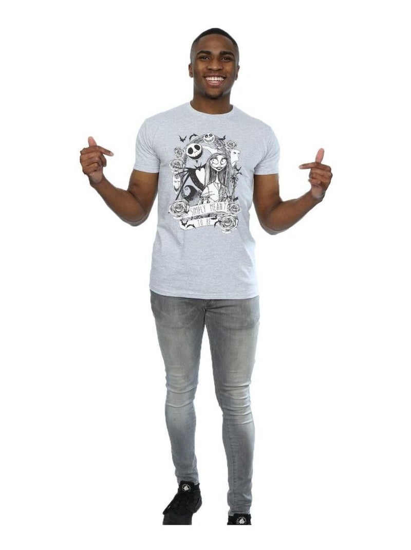 Disney - T-shirt L'Étrange Noël de monsieur Jack SIMPLY MEANT TO BE Gris chiné - Kiabi