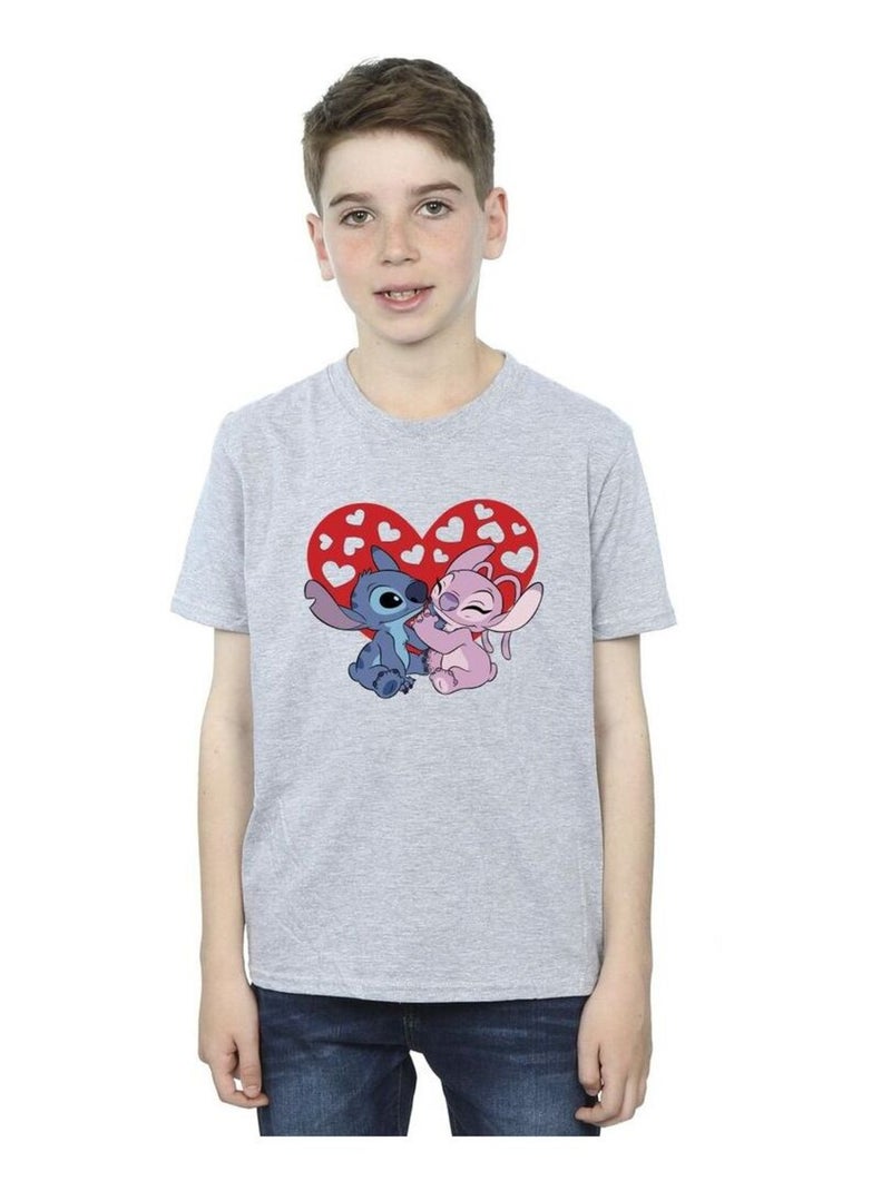 Disney - T-shirt LILO & STITCH Gris chiné - Kiabi