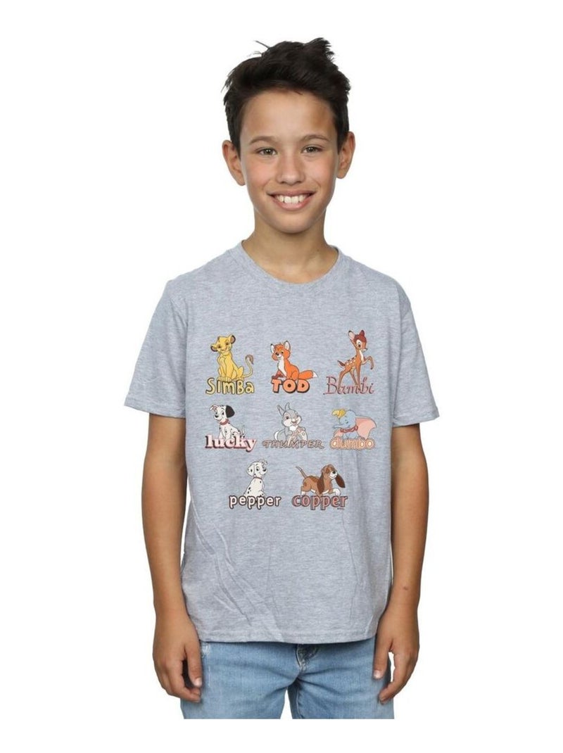 Disney - T-shirt LITTLE FRIENDS Gris chiné - Kiabi