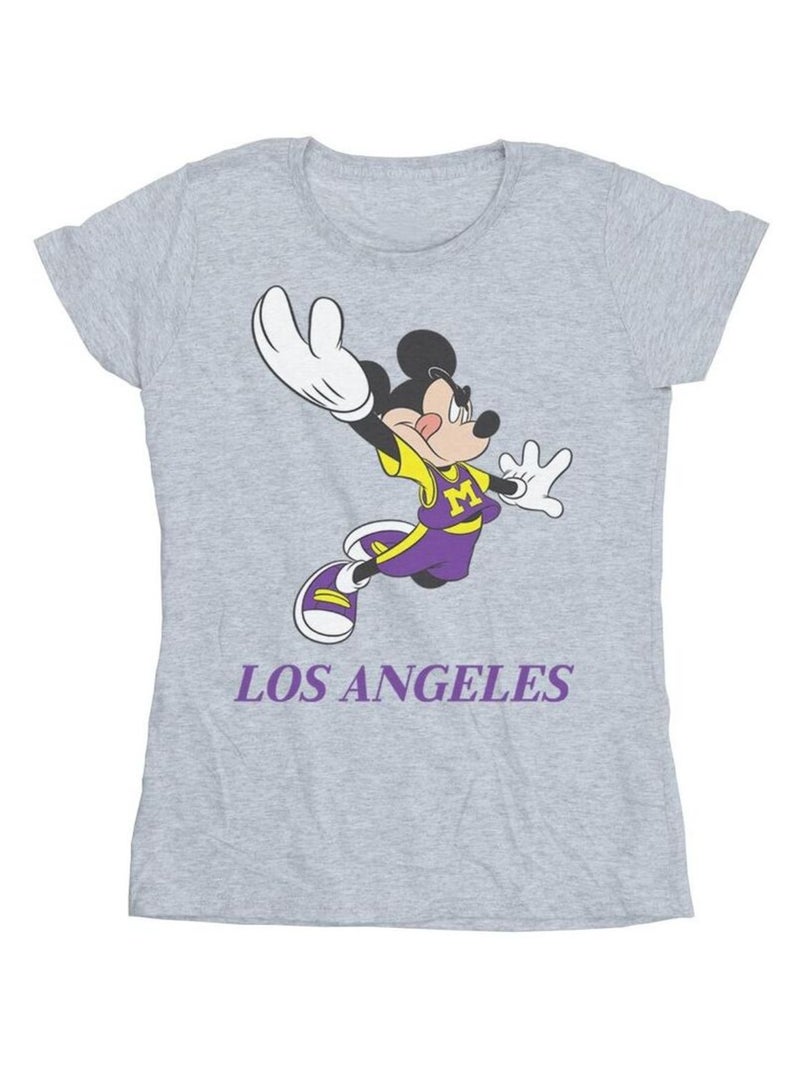 Disney - T-shirt LOS ANGELES Gris chiné - Kiabi