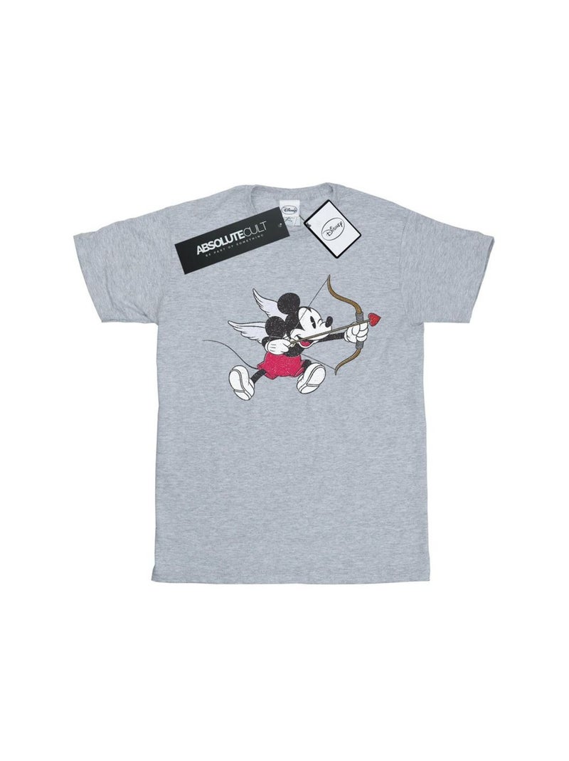 Disney - T-shirt LOVE CHERUB Gris chiné - Kiabi