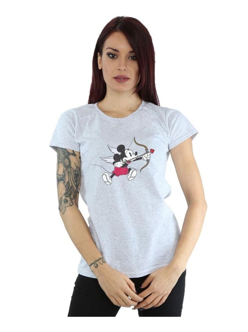 Disney - T-shirt LOVE CHERUB Gris chiné - Kiabi