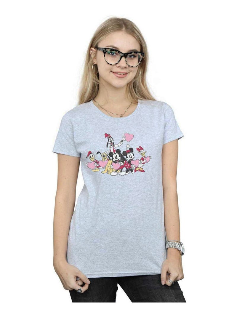 Disney - T-shirt LOVE FRIENDS Gris chiné - Kiabi